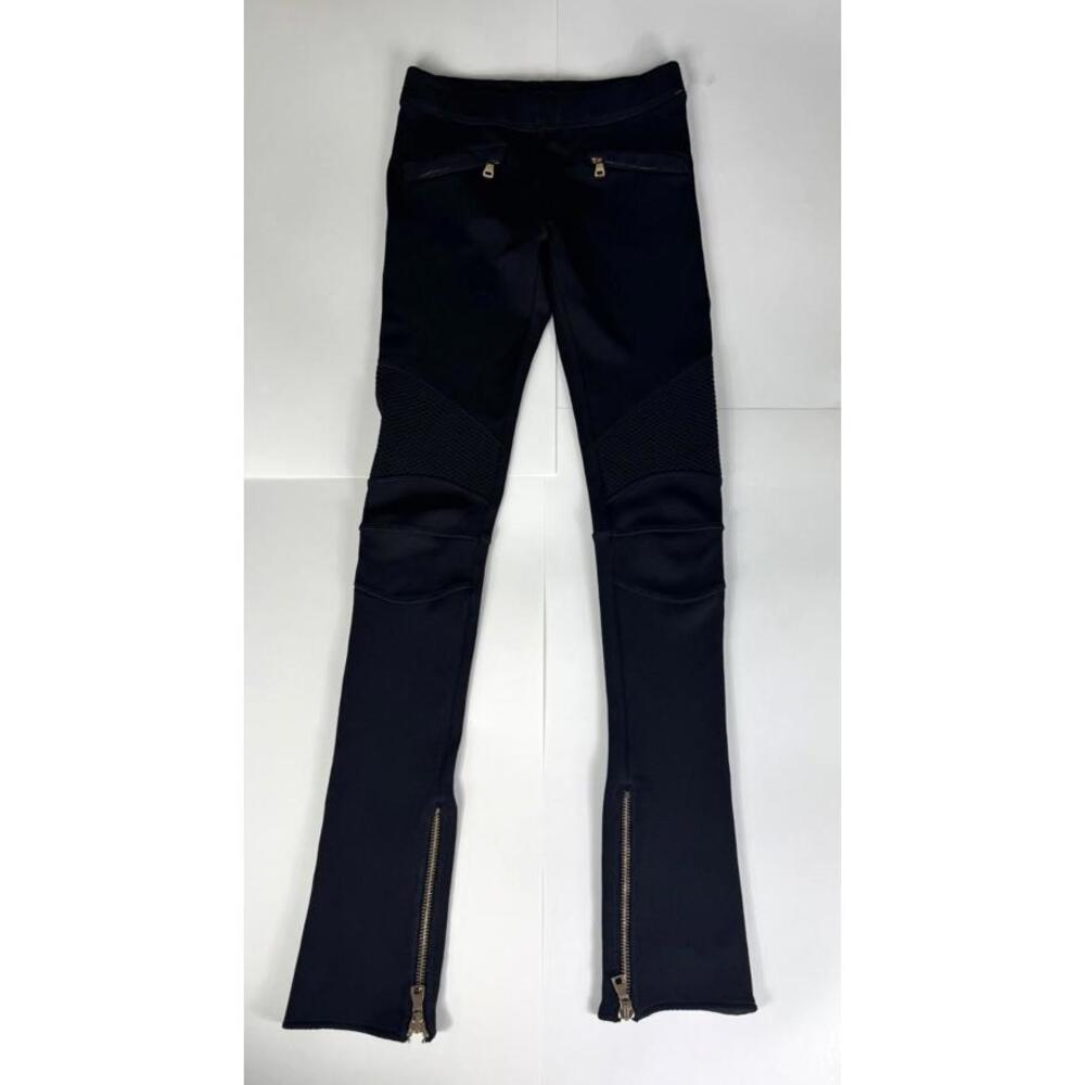 BALMAIN Viscose Women's Stretchable Black Casual Biker Pants Jogger SZ 36 US 2